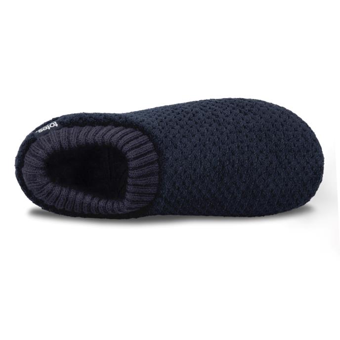 Isotoner Ladies Popcorn Full Back Bootie Slipper Navy Extra Image 4